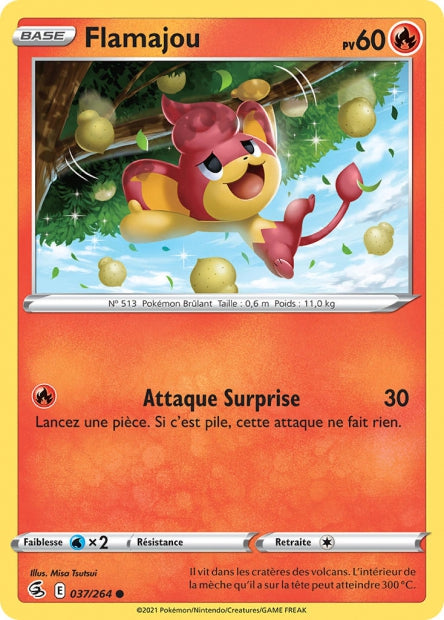 Carte Pokémon Flamajou 037/264 FST Poing de Fusion EB08 Neuf FR LorenZone