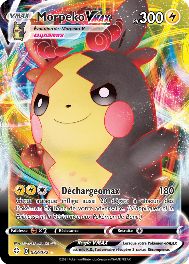 Carte Pokémon Morpeko VMAX 038/072 SWSH45 Destinées Radieuses EB4_5 Neuf FR LorenZone