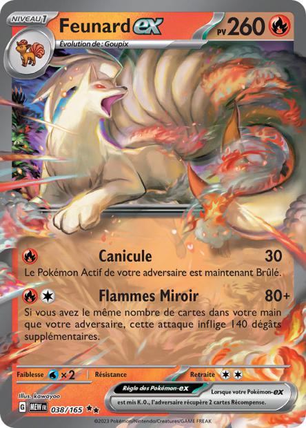 Carte Pokémon Feunard ex 38/165 MEW 151 EV3_5  Neuf FR LorenZone
