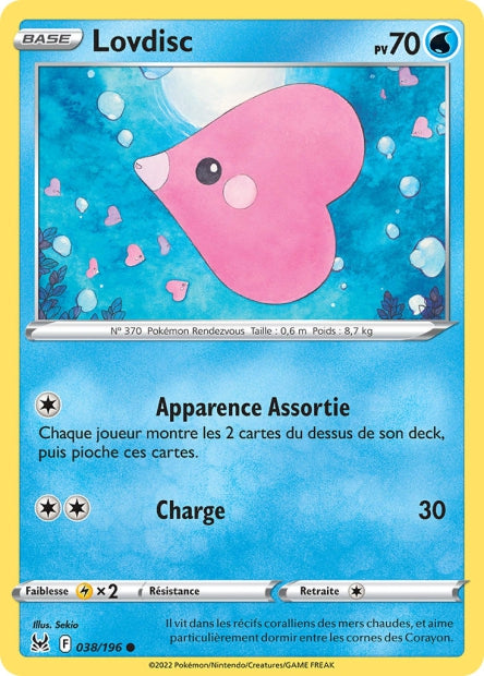 Carte Pokémon Lovdisc 038/196 LOR Origine Perdue EB11 Neuf FR LorenZone