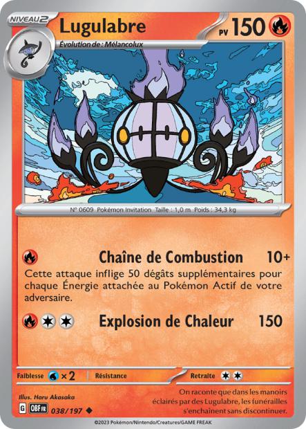 Carte Pokémon Lugulabre 038/197 Flammes Obsidiennes OBF EV03 Neuf FR LorenZone
