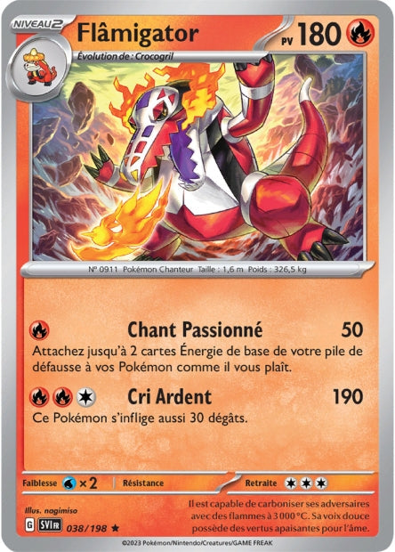 Carte Pokémon Flâmigator 038/198 SV1 Ecarlate et Violet EV01 Neuf FR LorenZone