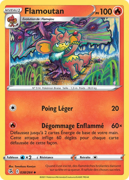 Carte Pokémon Flamoutan 038/264 FST Poing de Fusion EB08 Neuf FR LorenZone