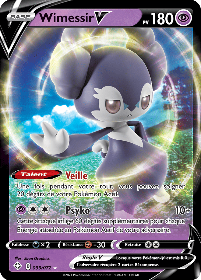 Carte Pokémon Wimessir V 039/072 SWSH45 Destinées Radieuses EB4_5 Neuf FR LorenZone