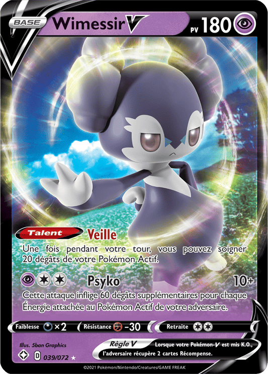 Carte Pokémon Wimessir V 039/072 SWSH45 Destinées Radieuses EB4_5 Neuf FR LorenZone