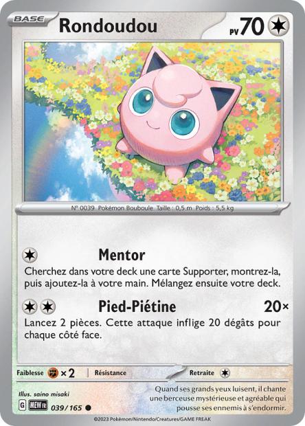 Carte Pokémon Rondoudou 39/165 MEW 151 EV3_5  Neuf FR LorenZone