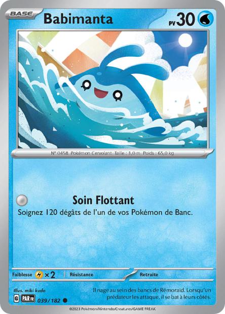 Carte Pokémon Babimanta 039/182 PAR Faille Paradoxe EV04 Neuf FR LorenZone