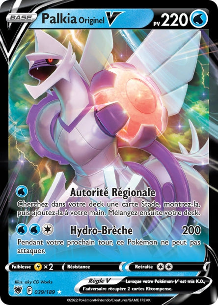 Carte Pokémon Palkia Originel V 039/189 ASR Astres Radieux EB10 Neuf FR LorenZone