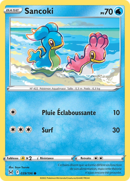 Carte Pokémon Sancoki 039/196 LOR Origine Perdue EB11 Neuf FR LorenZone