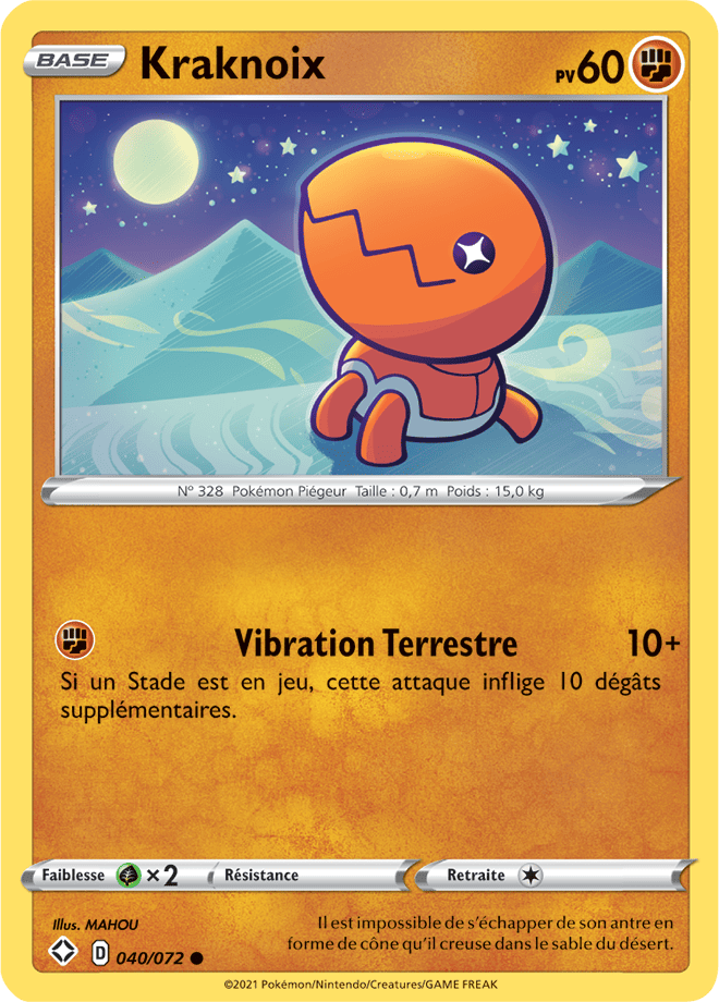 Carte Pokémon Kraknoix 040/072 SWSH45 Destinées Radieuses EB4_5 Neuf FR LorenZone