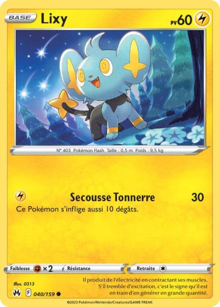 Carte Pokémon Lixy 040/159 CRZ Epee et Bouclier EB12_5 Neuf FR LorenZone