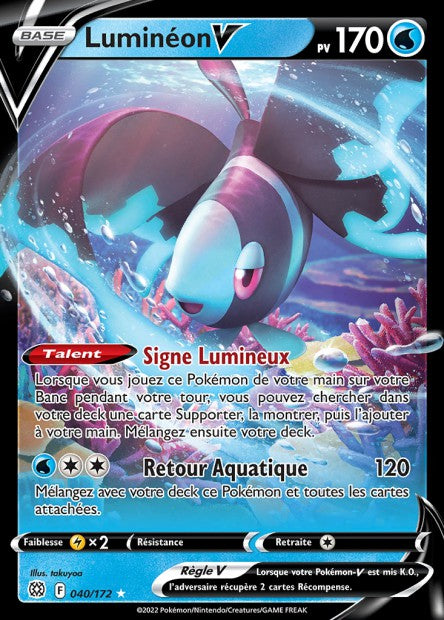 Carte Pokémon Luminéon V 040/172 BRS Stars Étincelantes EB09 Neuf FR LorenZone