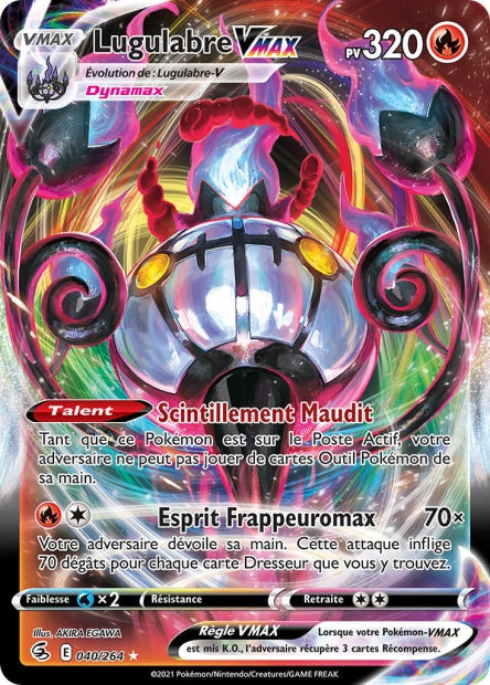 Carte Pokémon Lugulabre VMAX 040/264 FST Poing de Fusion EB08 Neuf FR LorenZone