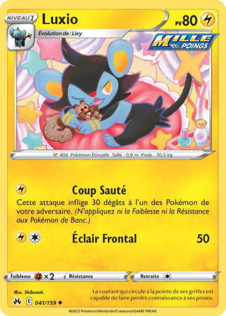 Carte Pokémon Luxio 041/159 CRZ Epee et Bouclier EB12_5 Neuf FR LorenZone