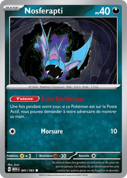 Carte Pokémon Nosferapti 41/165 MEW 151 EV3_5  Neuf FR LorenZone