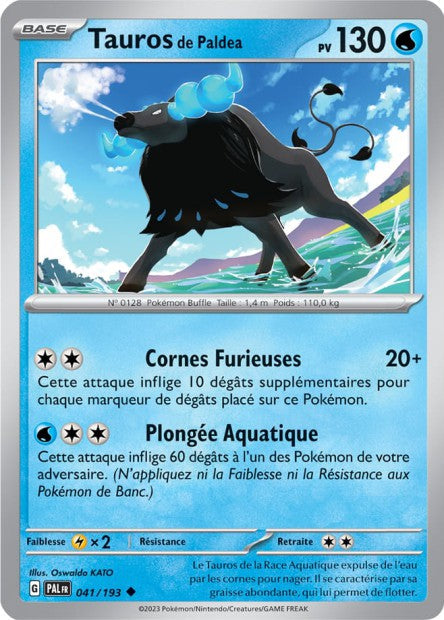 Carte Pokémon Tauros de Paldea 041/193 PAL Evolution a Paldea EV02 Neuf FR LorenZone