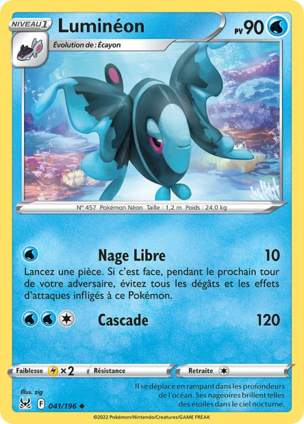 Carte Pokémon Luminéon 041/196 LOR Origine Perdue EB11 Neuf FR LorenZone