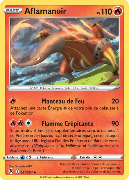 Carte Pokémon Aflamanoir 041/264 FST Poing de Fusion EB08 Neuf FR LorenZone