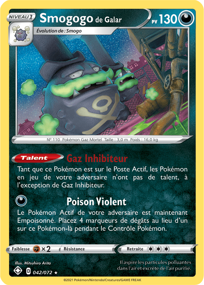 Carte Pokémon SmogogodeGalar 042/072 SWSH45 Destinées Radieuses EB4_5 Neuf FR LorenZone