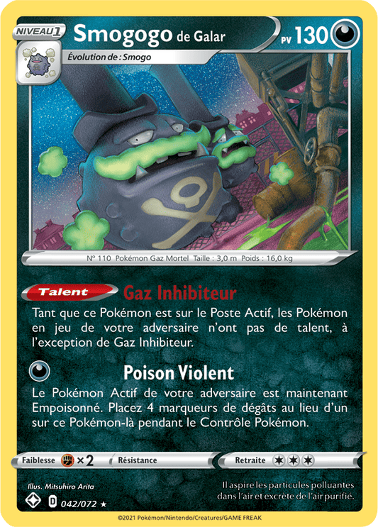 Carte Pokémon SmogogodeGalar 042/072 SWSH45 Destinées Radieuses EB4_5 Neuf FR LorenZone