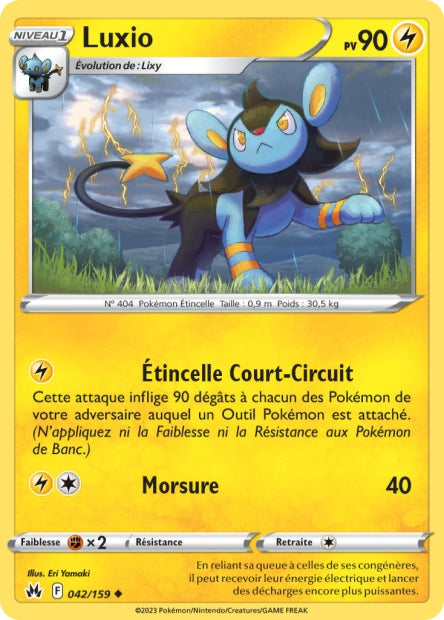 Carte Pokémon Luxio 042/159 CRZ Epee et Bouclier EB12_5 Neuf FR LorenZone