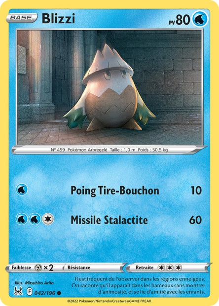 Carte Pokémon Blizzi 042/196 LOR Origine Perdue EB11 Neuf FR LorenZone