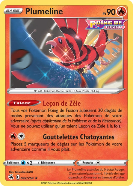 Carte Pokémon Plumeline 042/264 FST Poing de Fusion EB08 Neuf FR LorenZone