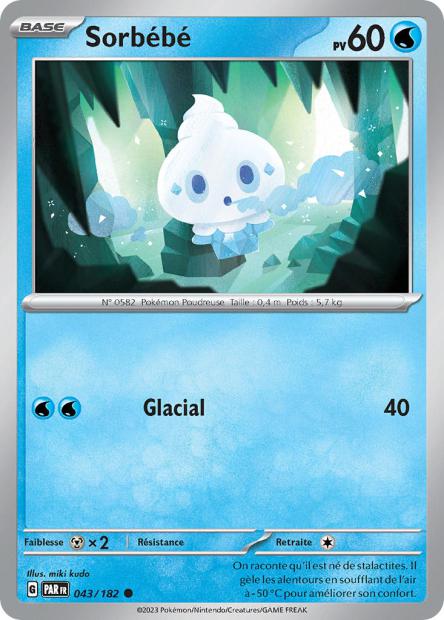Carte Pokémon Sorbébé 043/182 PAR Faille Paradoxe EV04 Neuf FR LorenZone