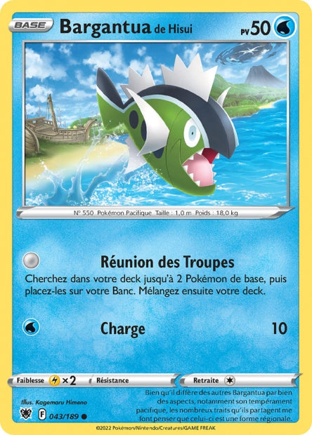 Carte Pokémon Bargantua de Hisui 043/189 ASR Astres Radieux EB10 Neuf FR LorenZone