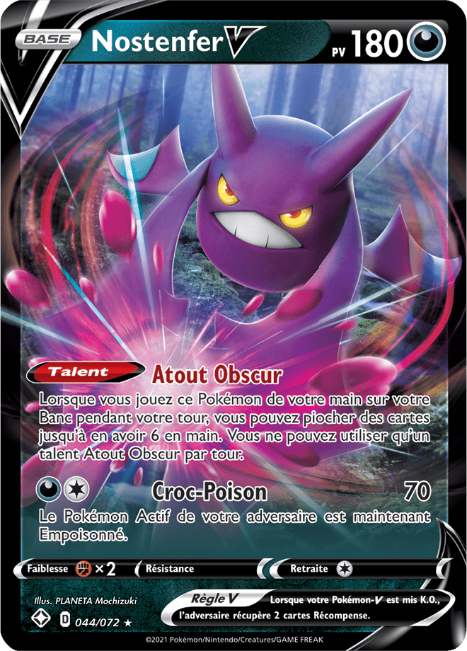 Carte Pokémon Nostenfer V 044/072 SWSH45 Destinées Radieuses EB4_5 Neuf FR LorenZone