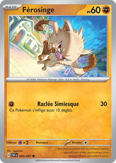 Carte Pokémon Férosinge 045/091 Destinees de Palea PAF EV4_5 Neuf FR LorenZone