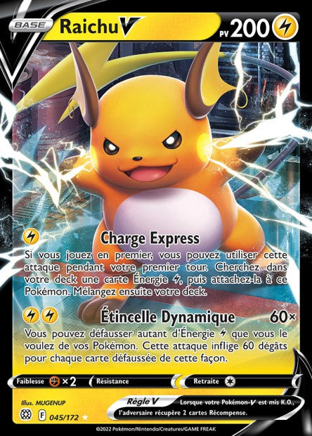 Carte Pokémon Raichu V 045/172 BRS Stars Étincelantes EB09 Neuf FR LorenZone