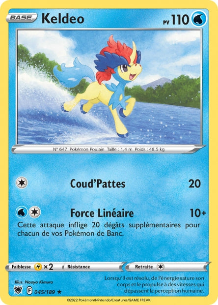 Carte Pokémon Keldeo 045/189 ASR Astres Radieux EB10 Neuf FR LorenZone