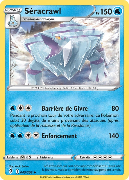 Carte Pokémon Séracrawl 045/203 EVS Évolution Céleste EB07 Neuf FR LorenZone