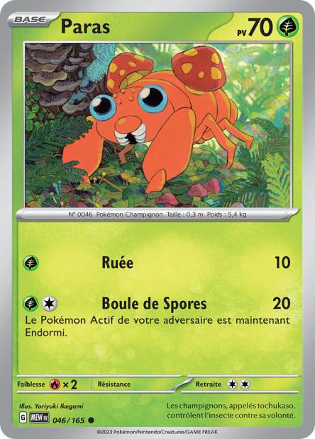 Carte Pokémon Paras 46/165 MEW 151 EV3_5  Neuf FR LorenZone