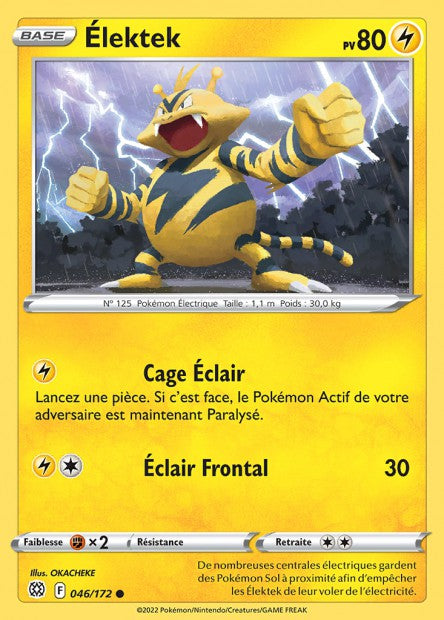 Carte Pokémon Élektek 046/172 BRS Stars Étincelantes EB09 Neuf FR LorenZone