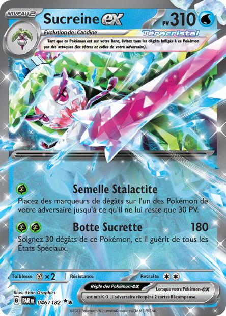 Carte Pokémon Sucreine EX 046/182 PAR Faille Paradoxe EV04 Neuf FR LorenZone