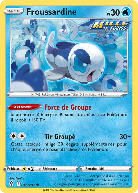 Carte Pokémon Froussardine 046/203 EVS Évolution Céleste EB07 Neuf FR LorenZone