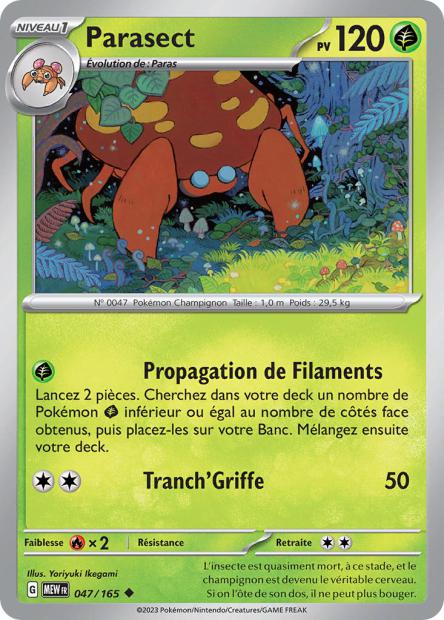 Carte Pokémon Parasect 47/165 MEW 151 EV3_5  Neuf FR LorenZone
