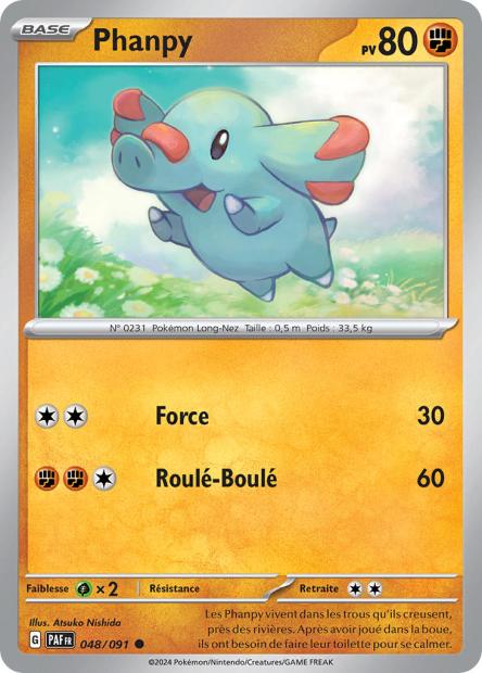 Carte Pokémon Phanpy 048/091 Destinees de Palea PAF EV4_5 Neuf FR LorenZone