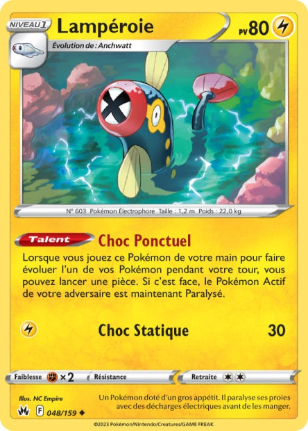 Carte Pokémon Lampéroie 048/159 CRZ Epee et Bouclier EB12_5 Neuf FR LorenZone