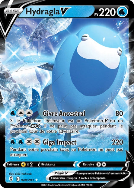 Carte Pokémon Hydragla V 048/203 EVS Évolution Céleste EB07 Neuf FR LorenZone