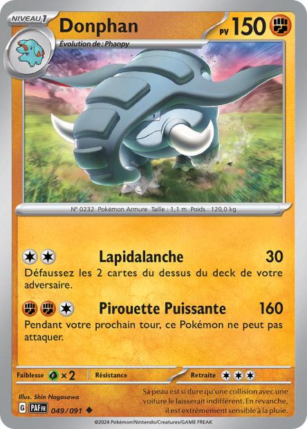 Carte Pokémon Donphan 049/091 Destinees de Palea PAF EV4_5 Neuf FR LorenZone