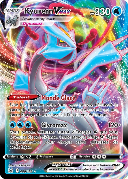Carte Pokémon Kyurem VMAX 049/196 LOR Origine Perdue EB11 Neuf FR LorenZone