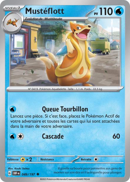 Carte Pokémon Mustéflott 049/197 Flammes Obsidiennes OBF EV03 Neuf FR LorenZone