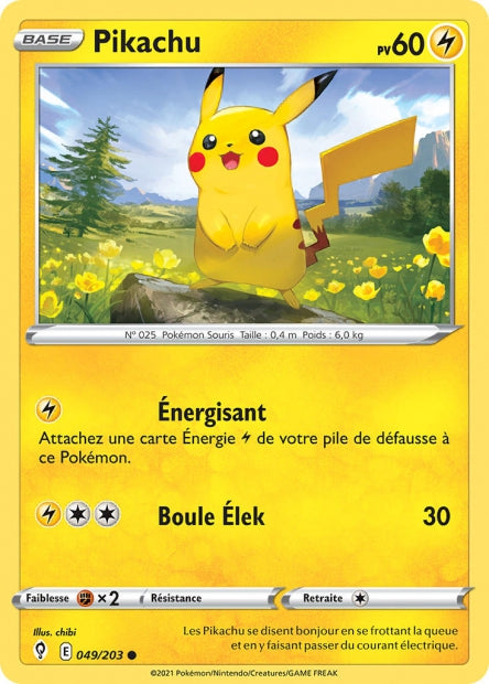 Carte Pokémon Pikachu 049/203 EVS Évolution Céleste EB07 Neuf FR LorenZone