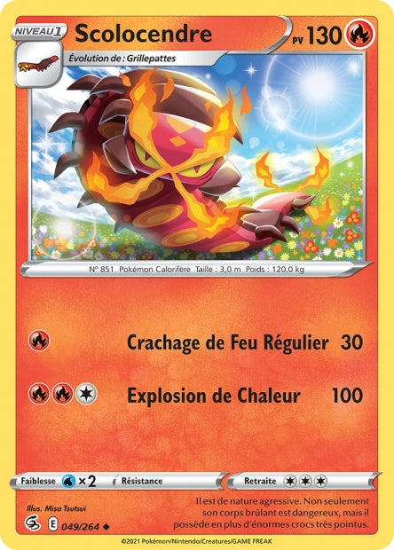 Carte Pokémon Scolocendre 049/264 FST Poing de Fusion EB08 Neuf FR LorenZone