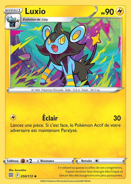 Carte Pokémon Luxio 050/172 BRS Stars Étincelantes EB09 Neuf FR LorenZone