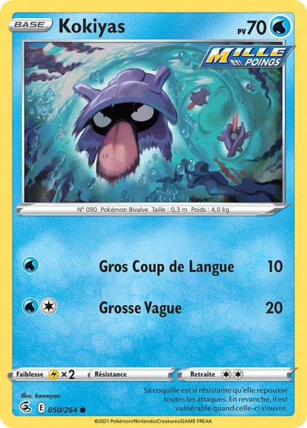 Carte Pokémon Kokiyas 050/264 FST Poing de Fusion EB08 Neuf FR LorenZone