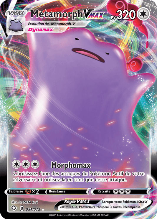 Carte Pokémon Métamorph VMAX 051/072 SWSH45 Destinées Radieuses EB4_5 Neuf FR LorenZone
